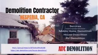 Demolition Contractor Located in Hesperia, CA
