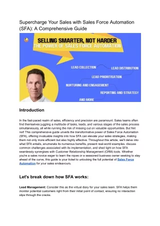 supercharge your sales with sales force
