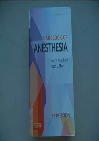 DOWNLOAD/PDF Handbook of Anesthesia
