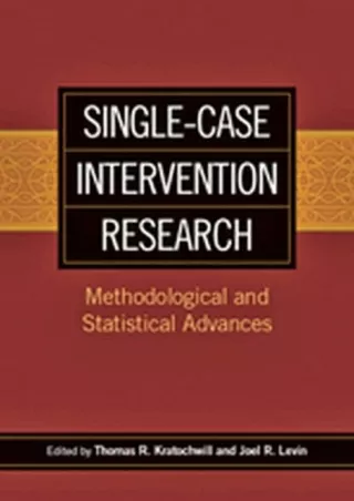 get [PDF] Download Single-Case Intervention Research: Methodological and Statistical Advances