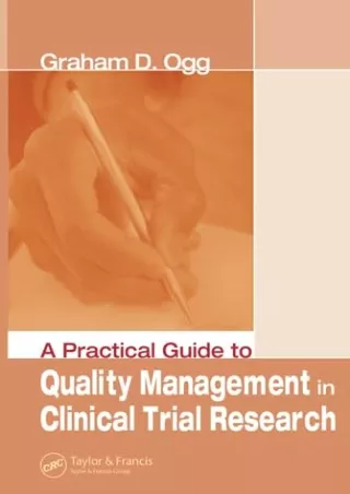 get [PDF] Download A Practical Guide to Quality Management in Clinical Trial Research