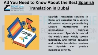 Front Line Translation: The Gold Standard for Spanish Translation in Dubai!