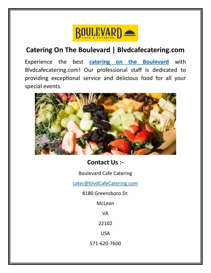 catering on the boulevard blvdcafecatering com