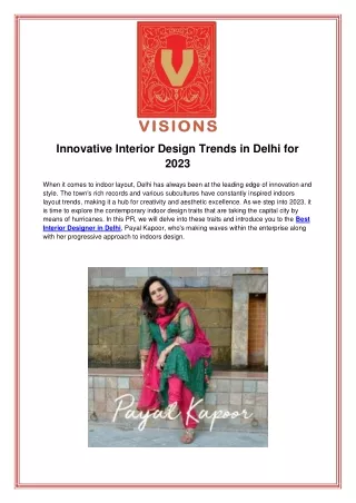 Innovative Interior Design Trends in Delhi for 2023