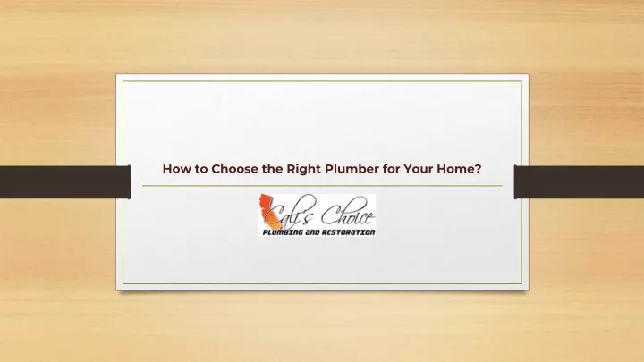 how to choose the right plumber for your home