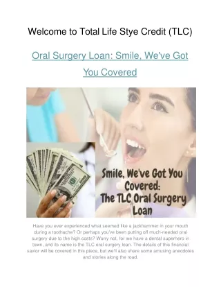 Oral Surgery Loan_ Smile, We've Got You Covered