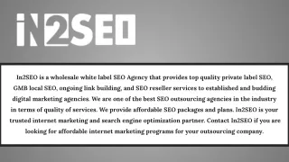 White Label SEO Company- In2SEO