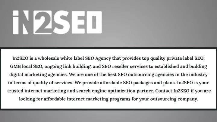 in2seo is a wholesale white label seo agency that