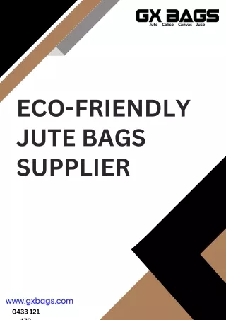 Eco-Friendly Jute Bags Supplier