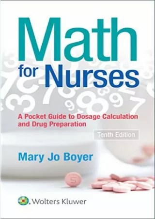 $PDF$/READ/DOWNLOAD Math For Nurses: : A Pocket Guide to Dosage Calculations and Drug Preparation