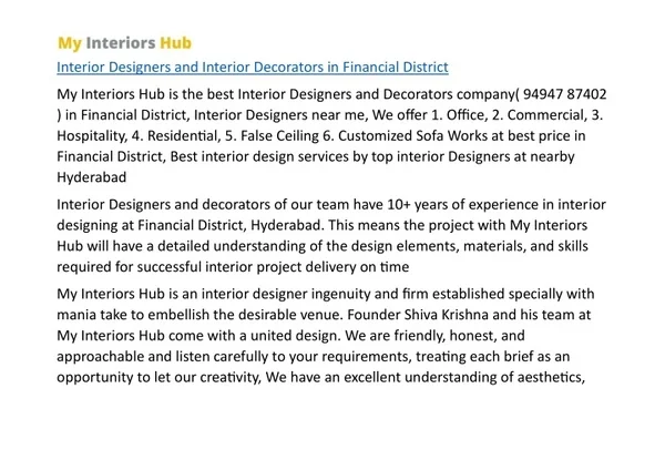 Interior Designers and Interior Decorators in Financial District