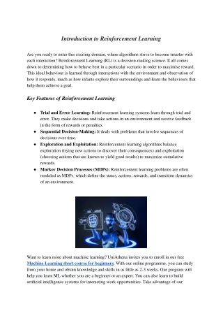 introduction to reinforcement learning