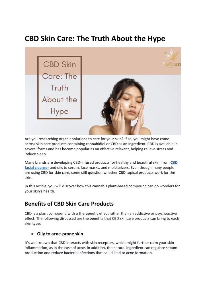 cbd skin care the truth about the hype