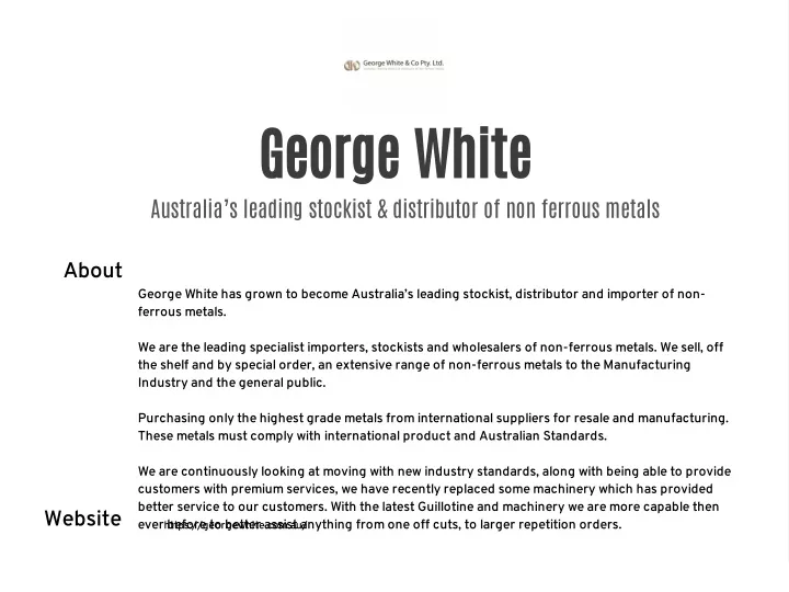 george white australia s leading stockist