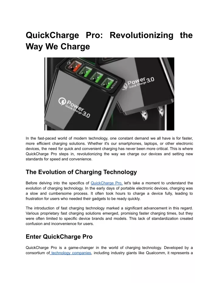 quickcharge pro revolutionizing the way we charge