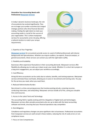 streamline your accounting needs with