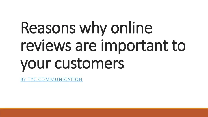 reasons why online reviews are important to your customers