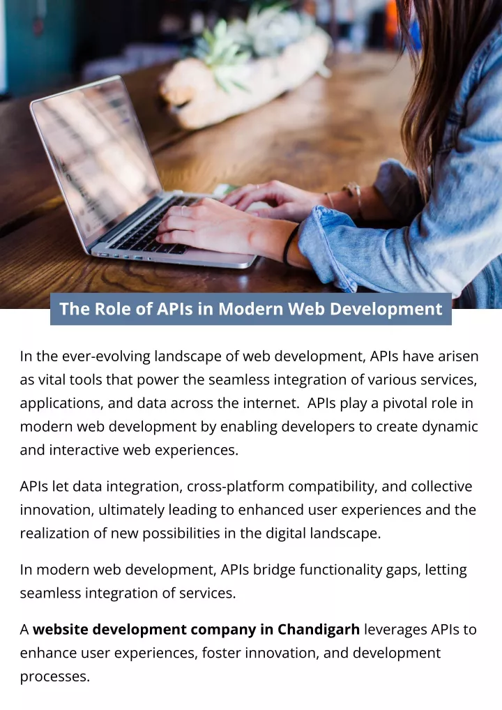 the role of apis in modern web development