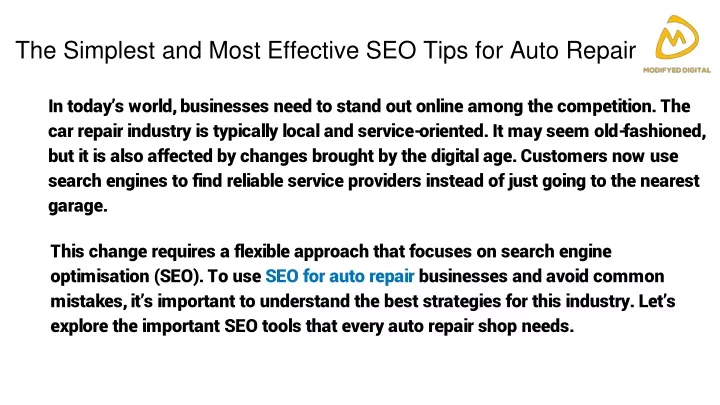 the simplest and most effective seo tips for auto