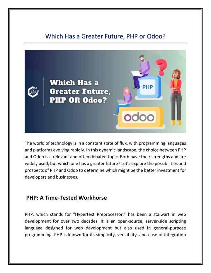 which has a greater future php or odoo