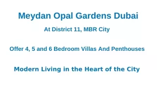 Meydan Opal Gardens Dubai E-Brochure