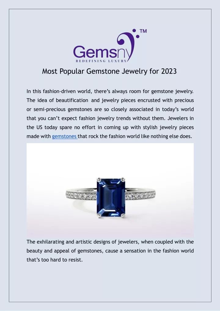 most popular gemstone jewelry for 2023 in this