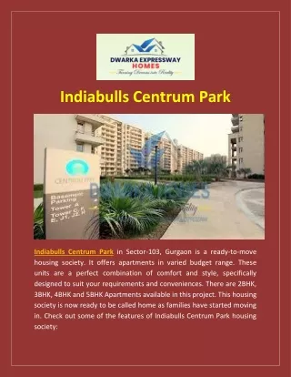 Indiabulls Centrum Park
