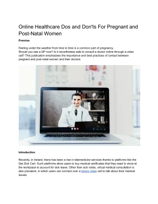 Online Healthcare Dos and Don'ts For Pregnant and Post-Natal Women