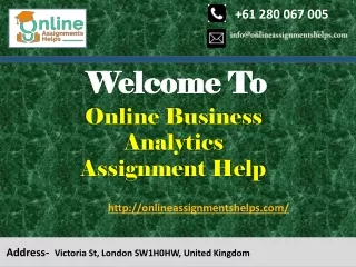 Online Business Analytics Assignment Help PPT