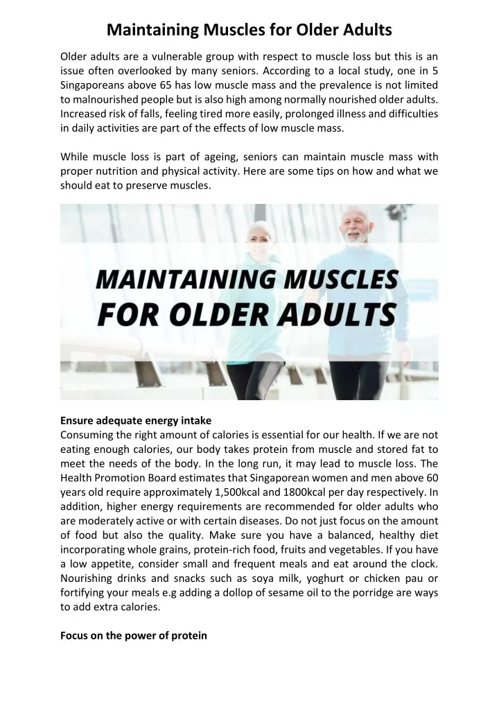 maintaining muscles for older adults