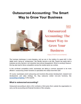 Outsourced Accounting: The Smart Way to Grow Your Business