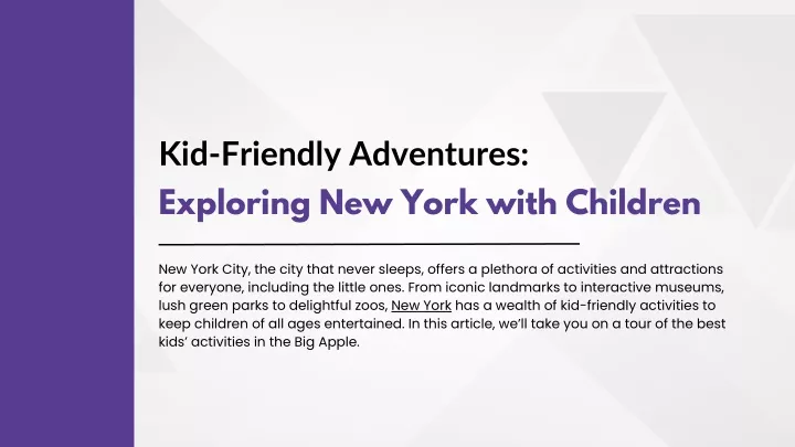 kid friendly adventures exploring new york with