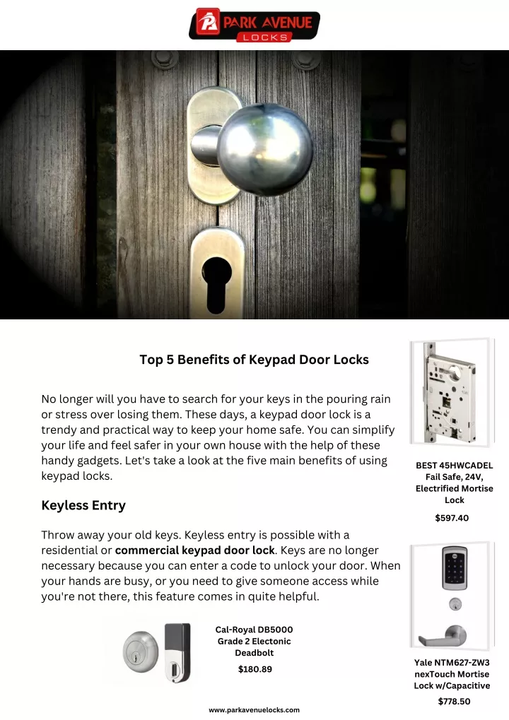 top 5 benefits of keypad door locks