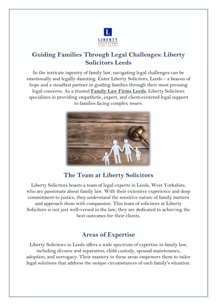 guiding families through legal challenges liberty