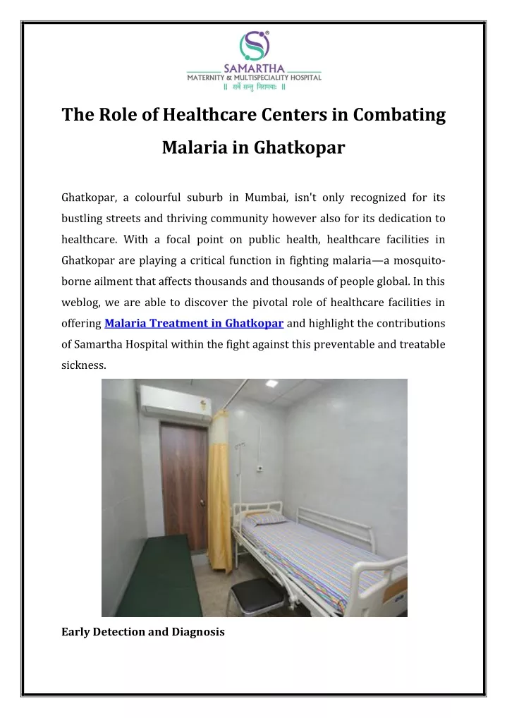 the role of healthcare centers in combating
