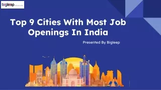 Top 9 Cities has Most Job Openings In India