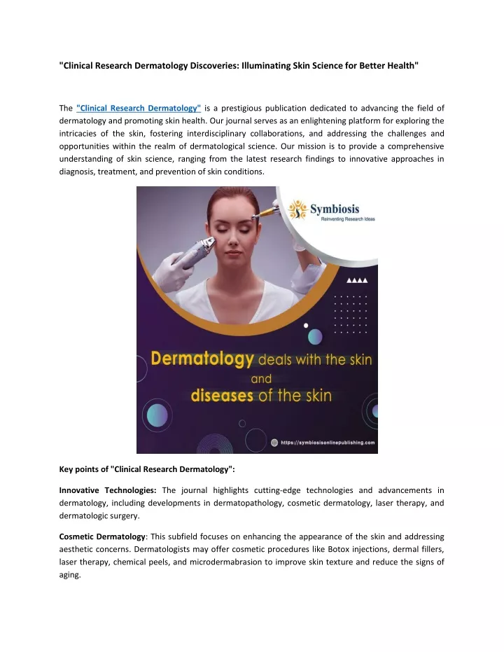 clinical research dermatology discoveries