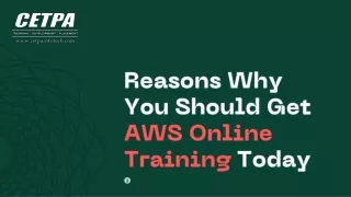 reasons why you should get aws online training