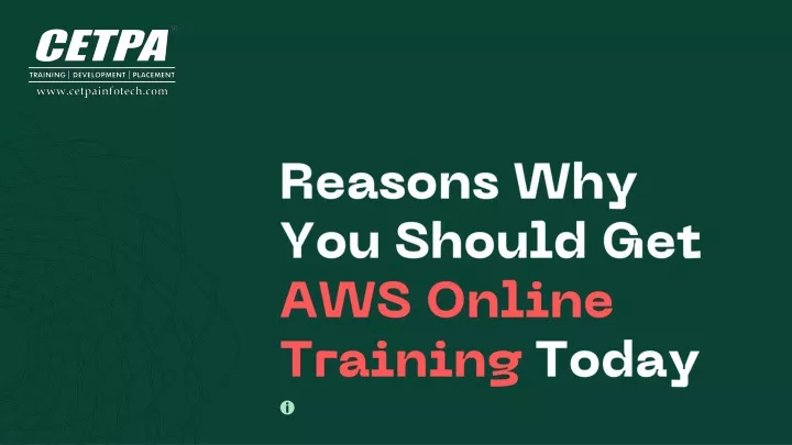 reasons why you should get aws online training