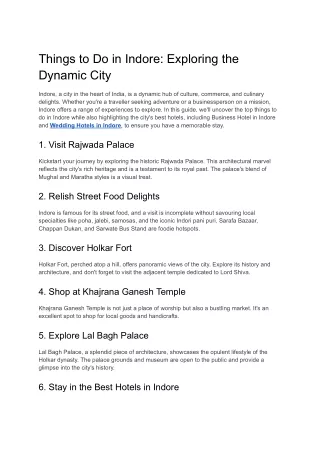things to do in indore exploring the dynamic city