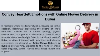 Convey Heartfelt Emotions with Online Flower Delivery in Dubai