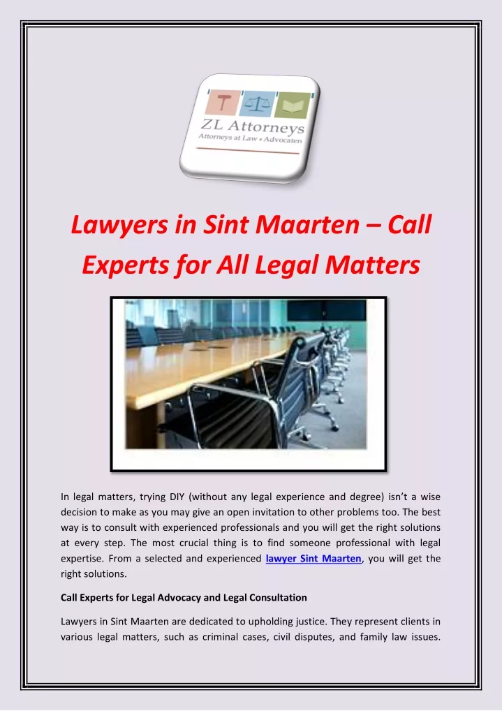 lawyers in sint maarten call experts