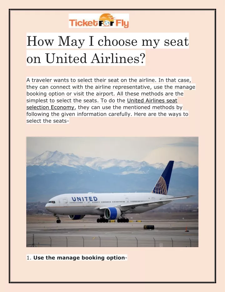 how may i choose my seat on united airlines