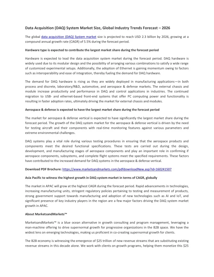 data acquisition daq system market size global