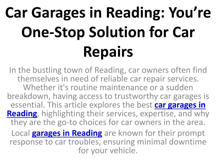 car garages in reading you re one stop solution for car repairs