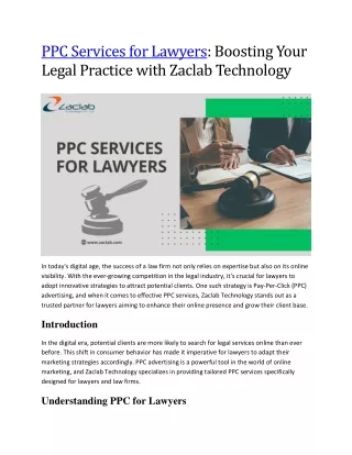 PPC Services for Lawyers - zaclab technology
