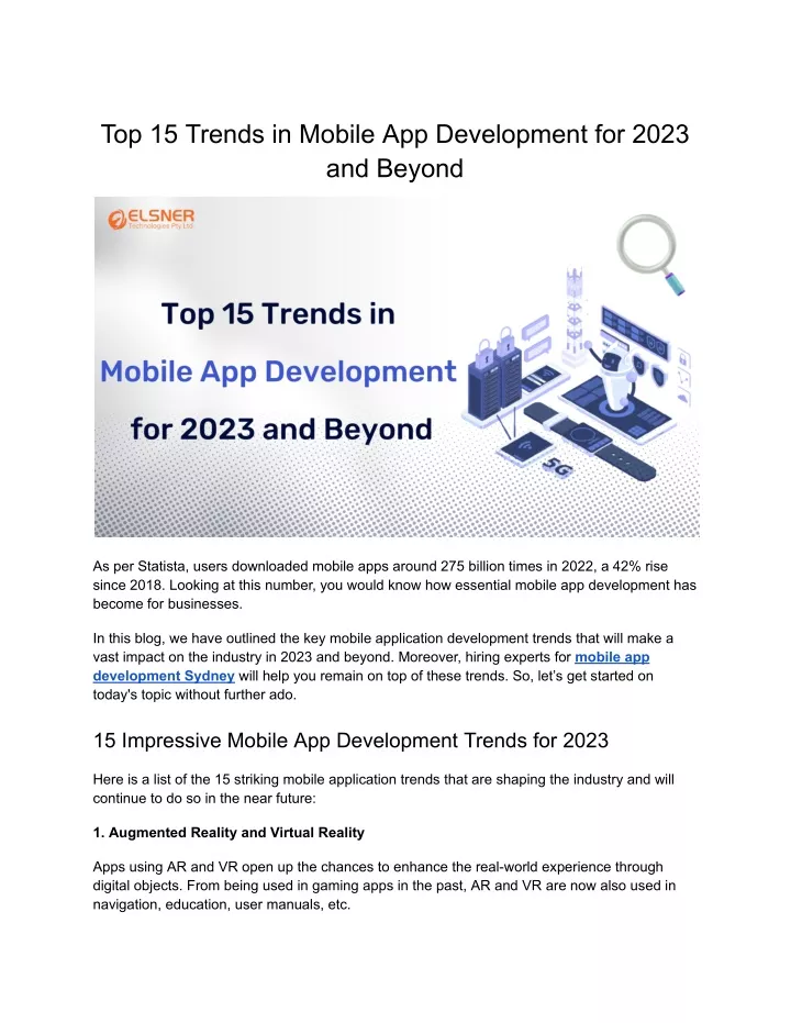 top 15 trends in mobile app development for 2023