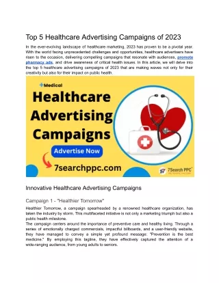 The Top 5 Healthcare Advertising Campaigns of 2023