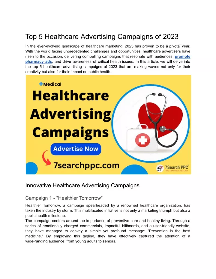 top 5 healthcare advertising campaigns of 2023