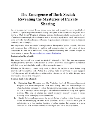 the emergence of dark social revealing